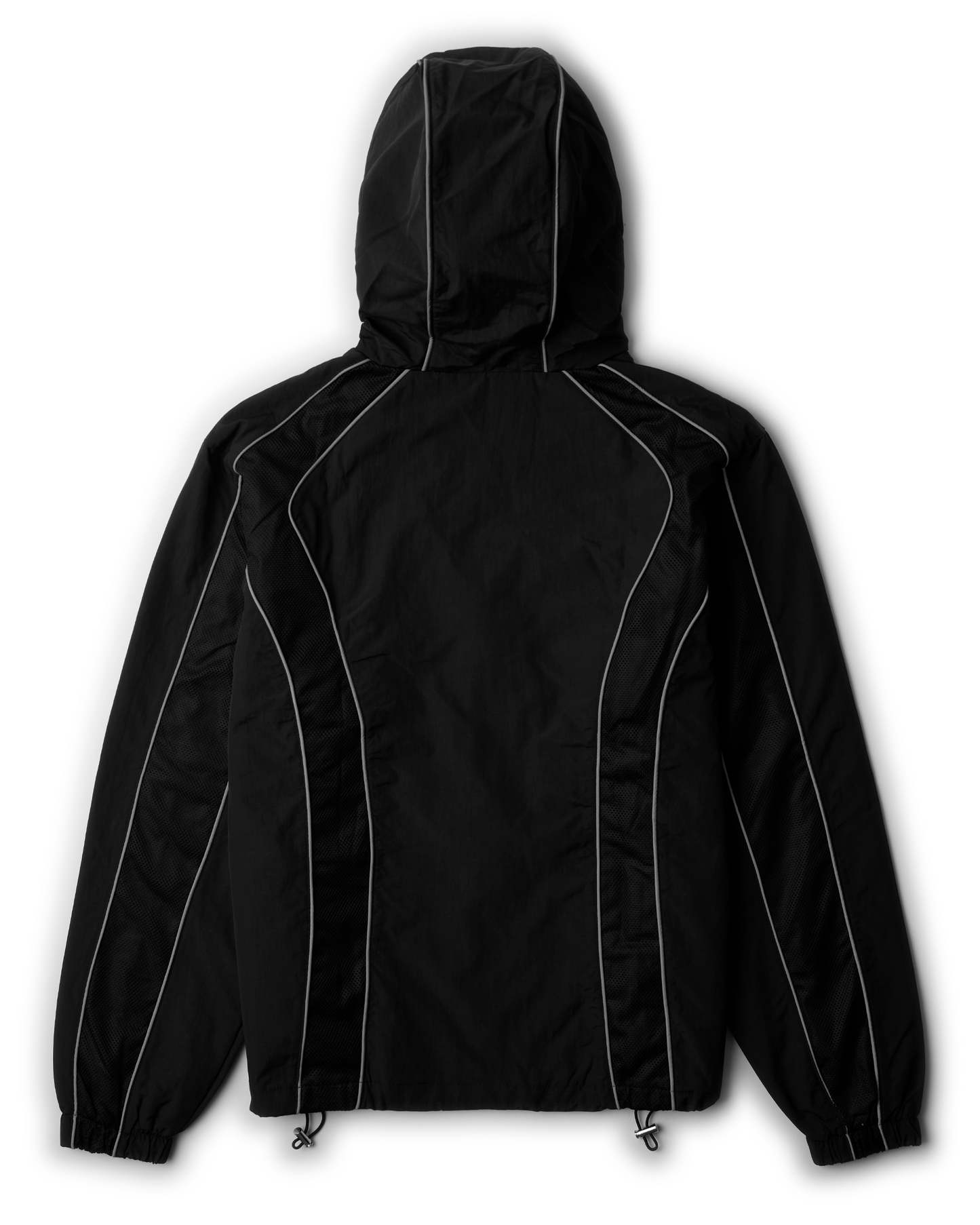 Reflective Black Nylon Track Jacket