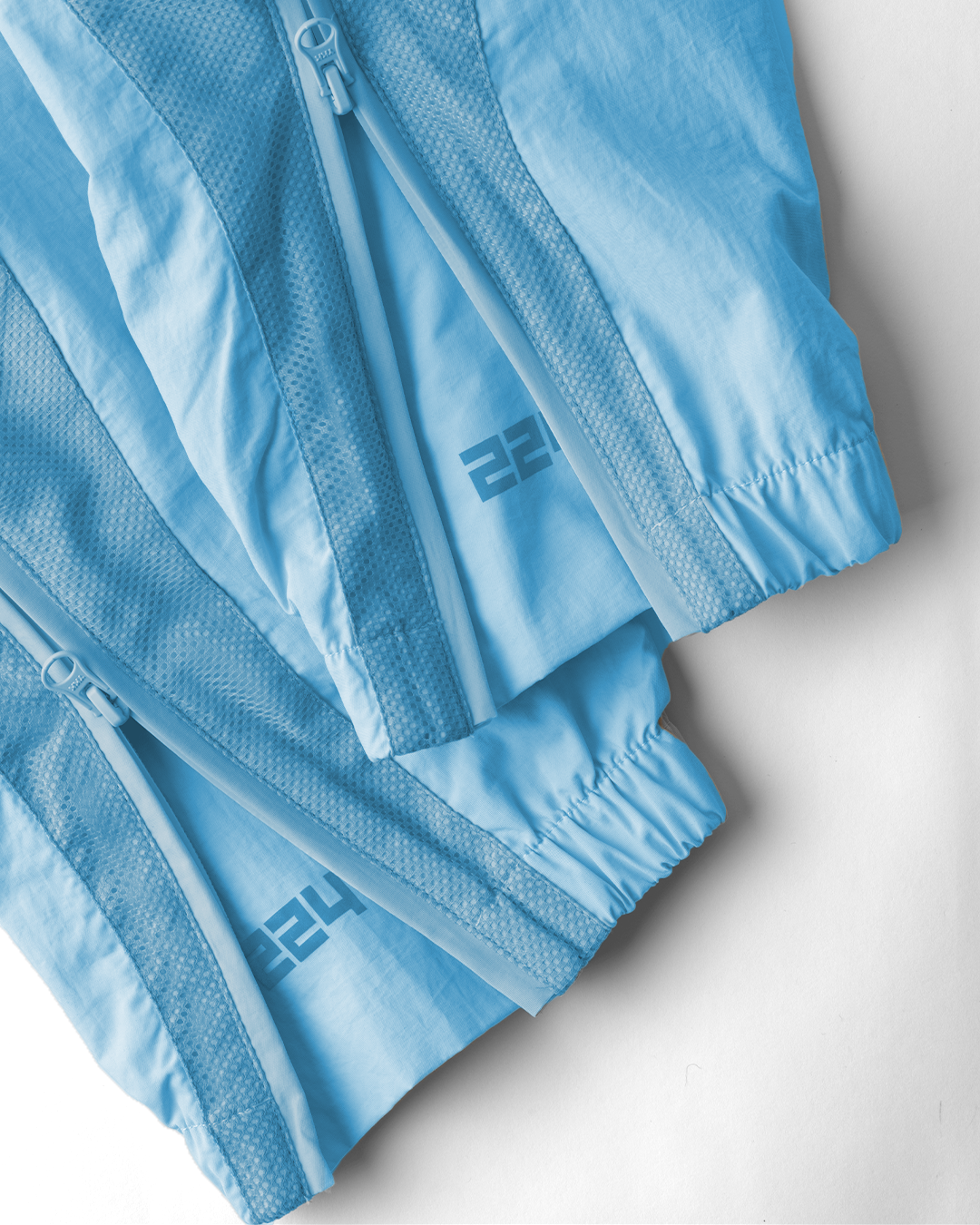 Baby Blue Nylon Track Pant