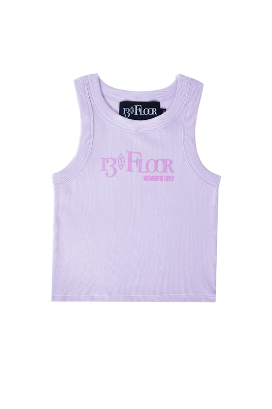 13TH FLOOR MEMBERS ONLY RIB CROP TANK - Orchid